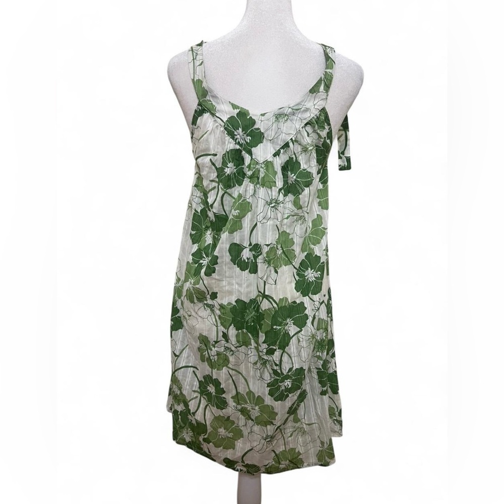 Guess White and Green Floral dress - Picture 3 of 4